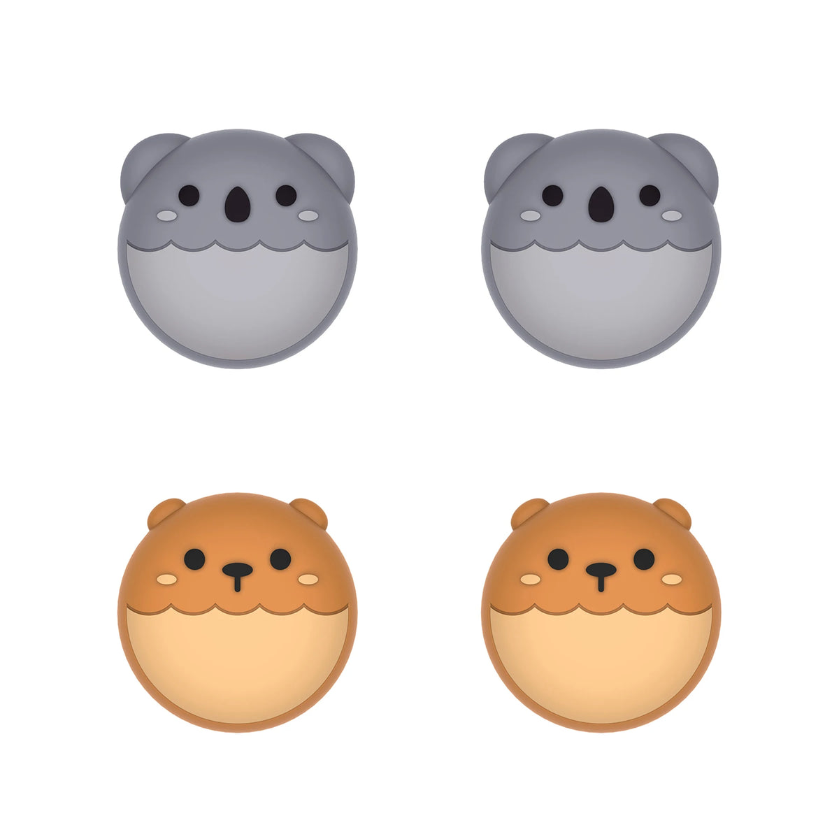 PlayVital Cute Thumb Grips Joystick Cover Thumbstick Caps for PS5/4, Xbox Series X/S, Switch Pro - Animal Series