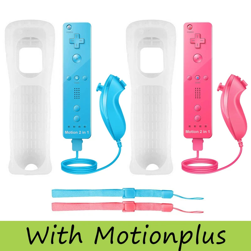Controller Set For Nintendo Wii/Wii U 2 in 1 Wireless Remote Gamepad Joystick Optional Motion Plus Silicone Case Gaming Control