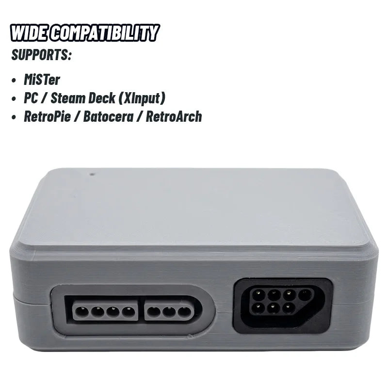 USB 4-controller SFC/NES/MD/N64 Controller To Type-C Interface Adapter 3D Printed Housing 7Pin Controller Interface Controller