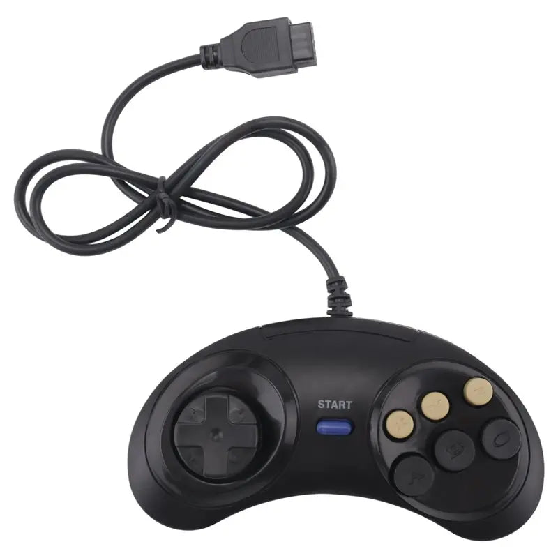 ABZW Classic Retro 6 Buttons Wired Handle Game Controller Gamepad Joystick Joypad For Sega Md2 Pc Mac Mega Drive Gaming Accessor