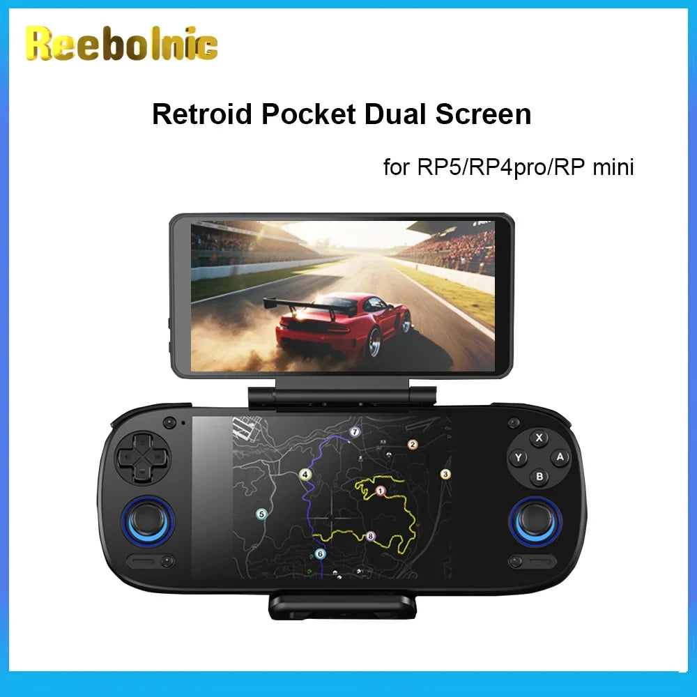 Reebolnic Retroid Pocket Dual Screen for RP4 Pro RP5 RP6 RP Nova Handheld Game Console 5.5Inch Touch Screen TypeC Game Console Double Screen