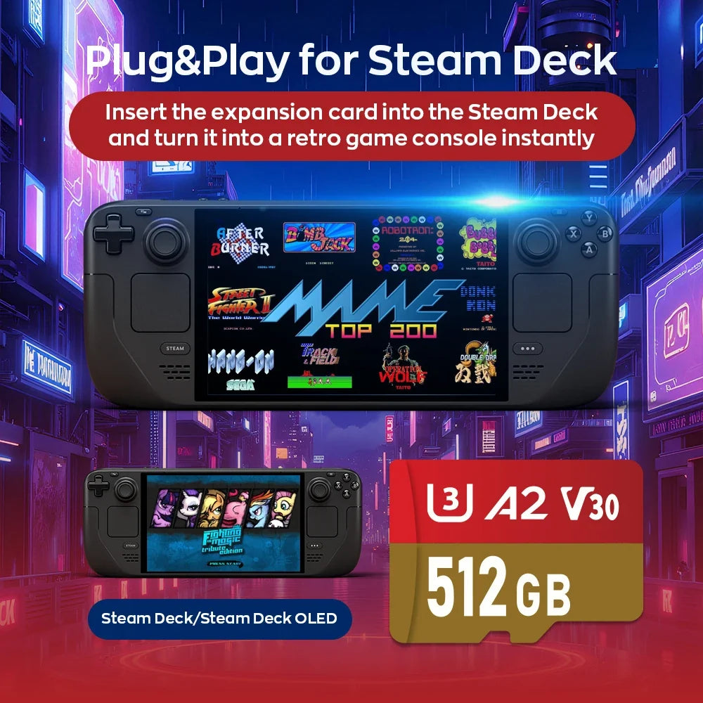 Retro Game Card for Steam Deck, Batocera 40, 15000+ Games