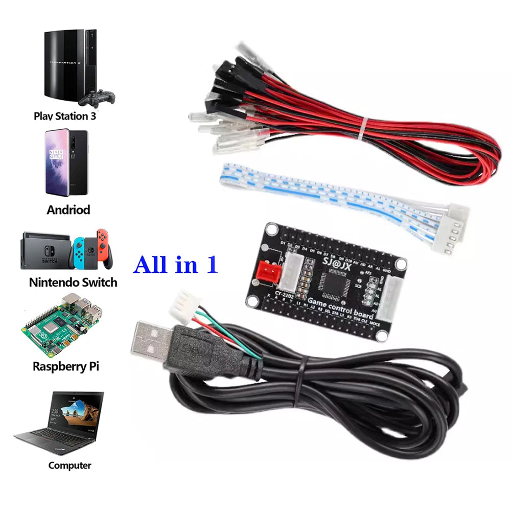 Zero Delay Arcade USB Encoder PC PS3 Switch Raspberry Pi Nintendo TO Joystick FOR 5PIN & 2.8MM Button Hitbox Controller