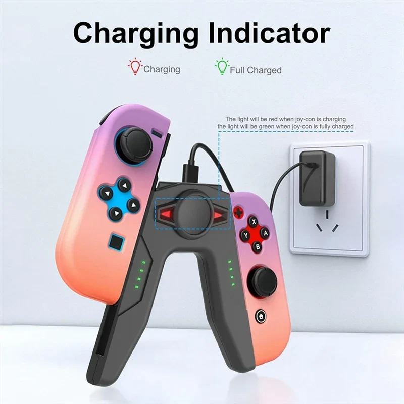 AED6-Game Controller Charging Dock Grip With LED Indicator For Nintendo Switch Joy Con Joycon Charger Controller Accessories
