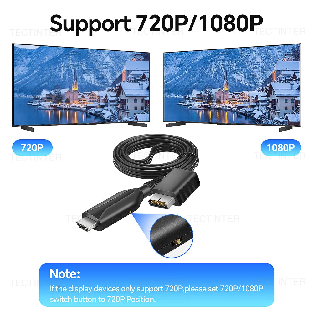 PS2 HDMI Converter Adapter 1080P for PS1/PS2 HDTV Display