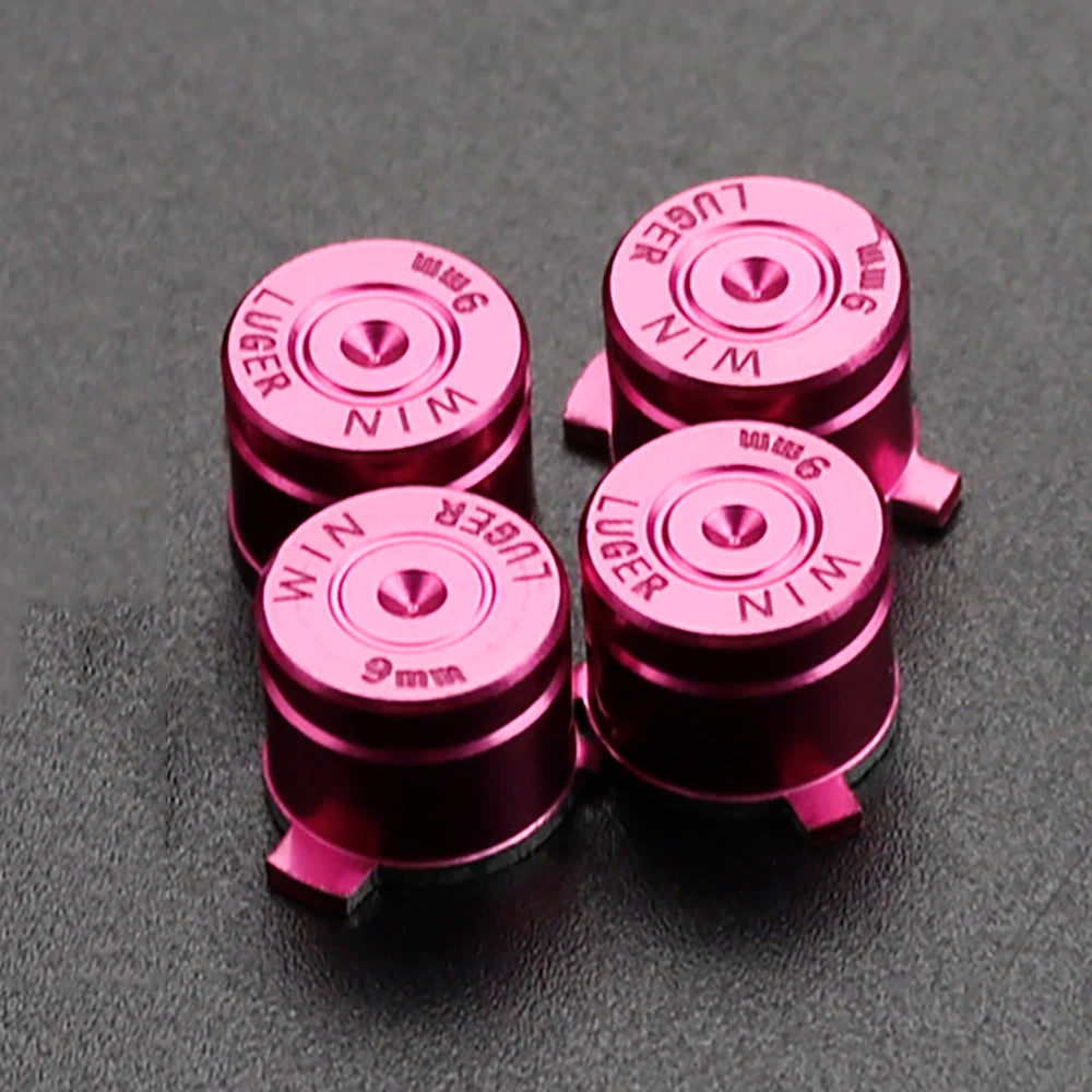 PS4 Thumb Grip Metal Thumb Grips Aluminum Replacement ABXY Bullet Buttons Thumbsticks Chrome D-pad for PS4 SLIM PRO Controller