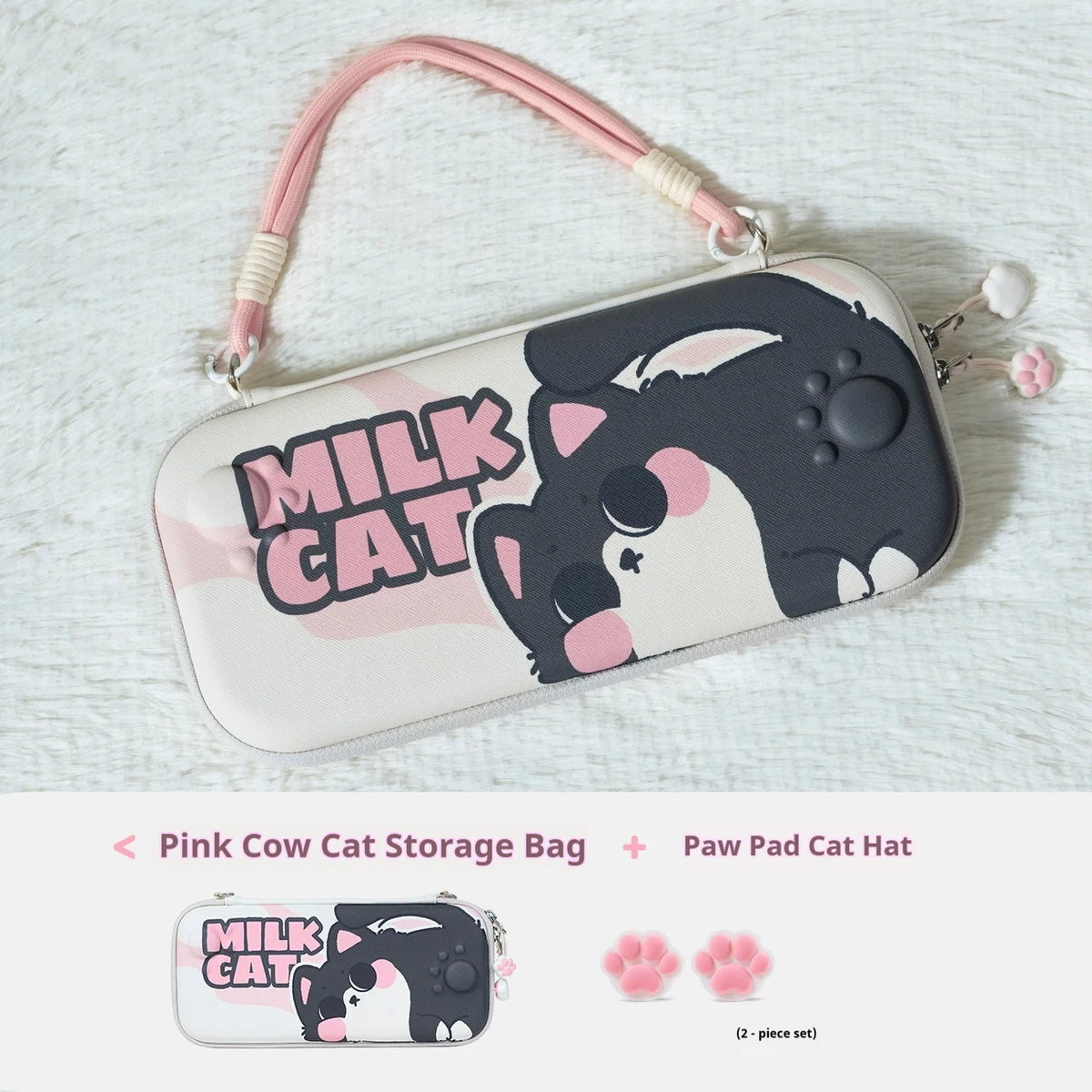 Cute Cat Ns2 Protective Case For Switch Oled Anti Scratch Shockproof Cover 2nd Generation Soft Pink Protective Case Set