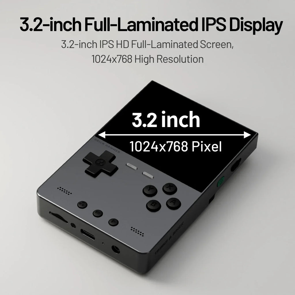 Trimui Brick Hammer 3.2 Inch IPS Retro Handheld, Metal Body