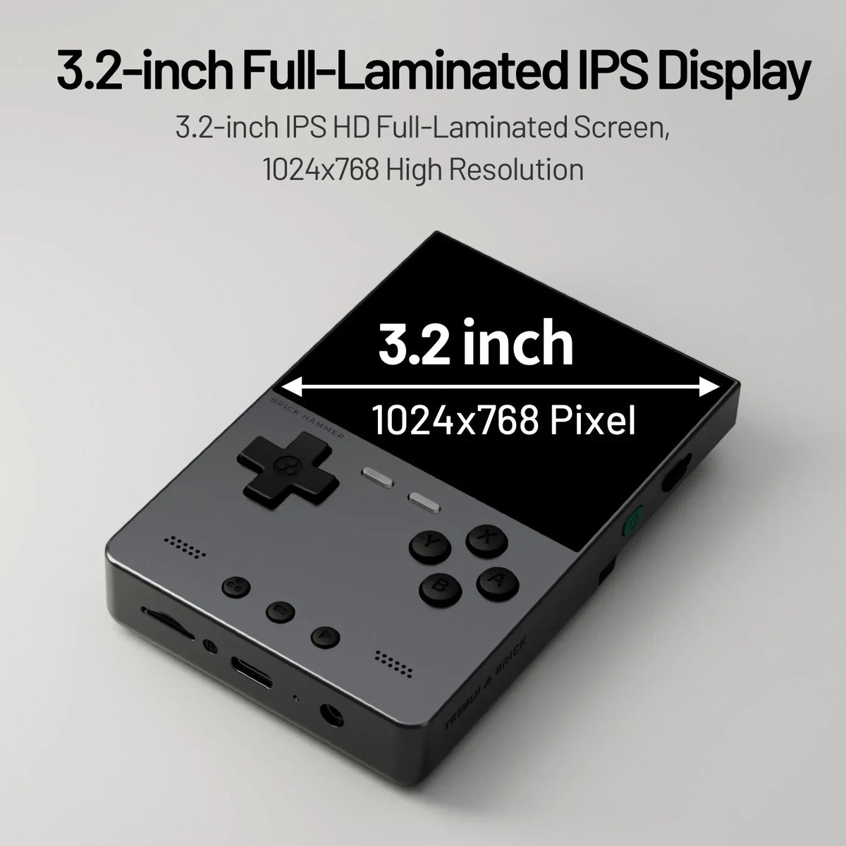 Trimui Brick Hammer 3.2 Inch IPS Retro Handheld, Metal Body