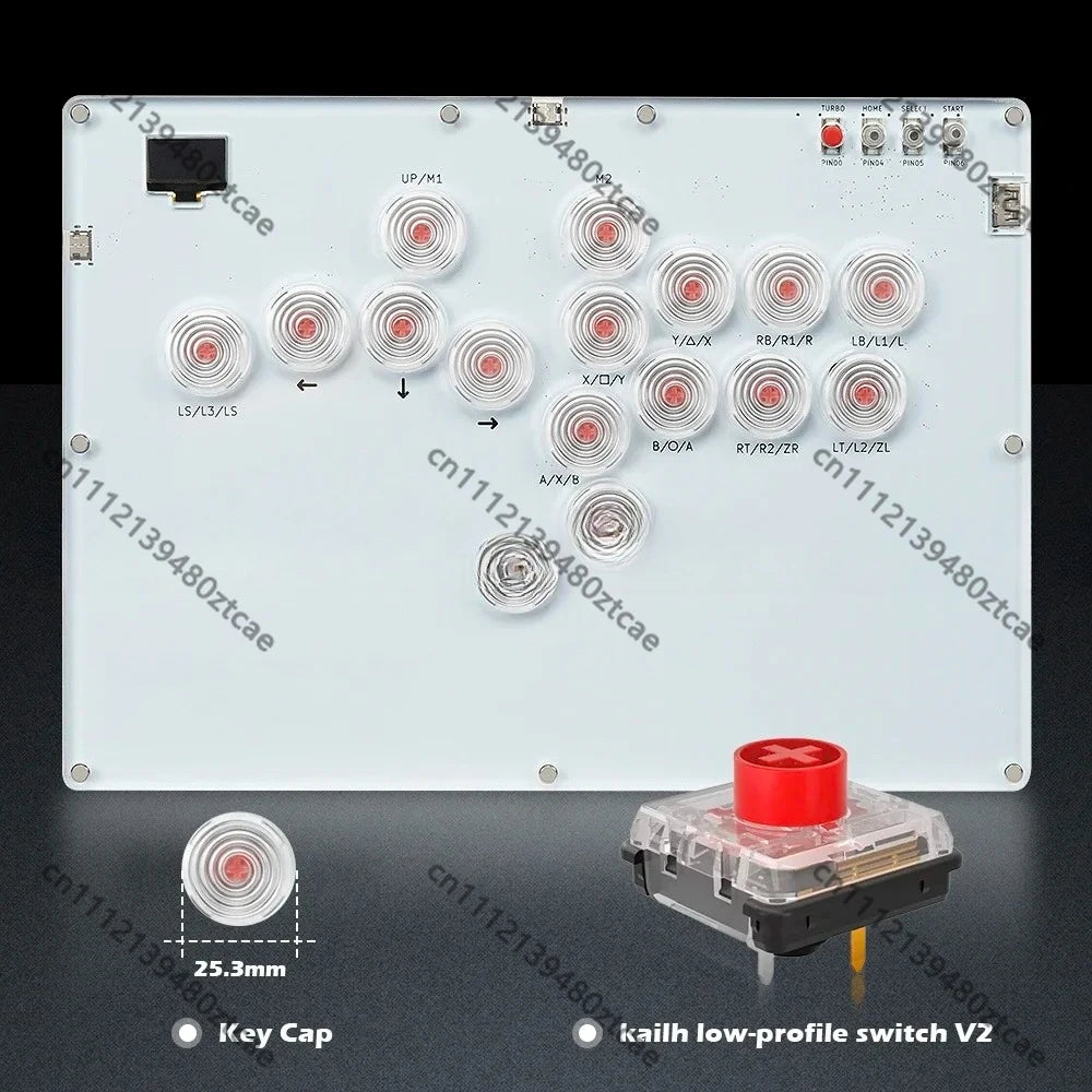 Leverless Hitbox Game Controller Fighting Joystick, Portable Duelpad Style Game Stick for Multi Platform Gaming Entertainment