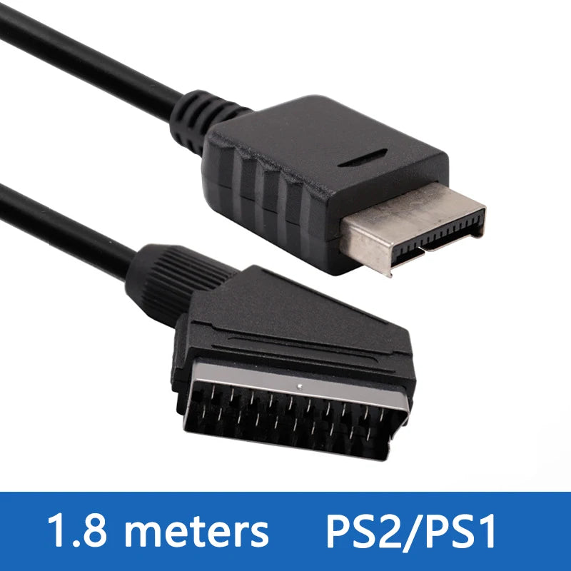 Replacement Real RGB SCART Cable TV AV Lead Connection Cable Playstation PS1 PS2 PS3 Slim PAL NTSC Consoles