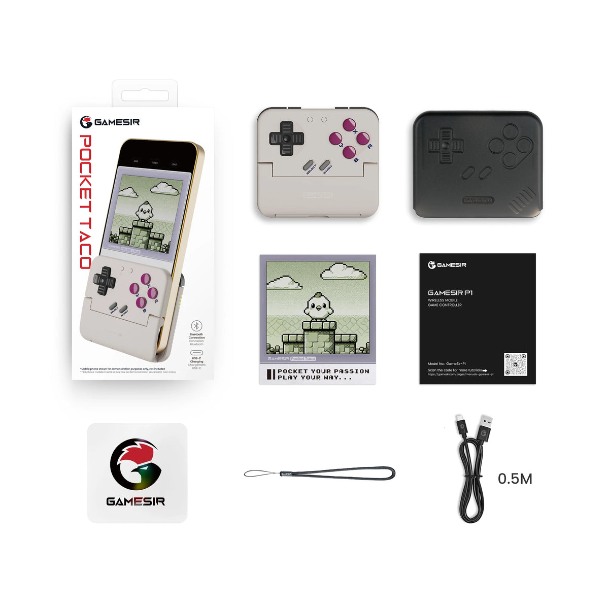GameSir Pocket Taco Mobile Controller, Retro Vertical Gamepad