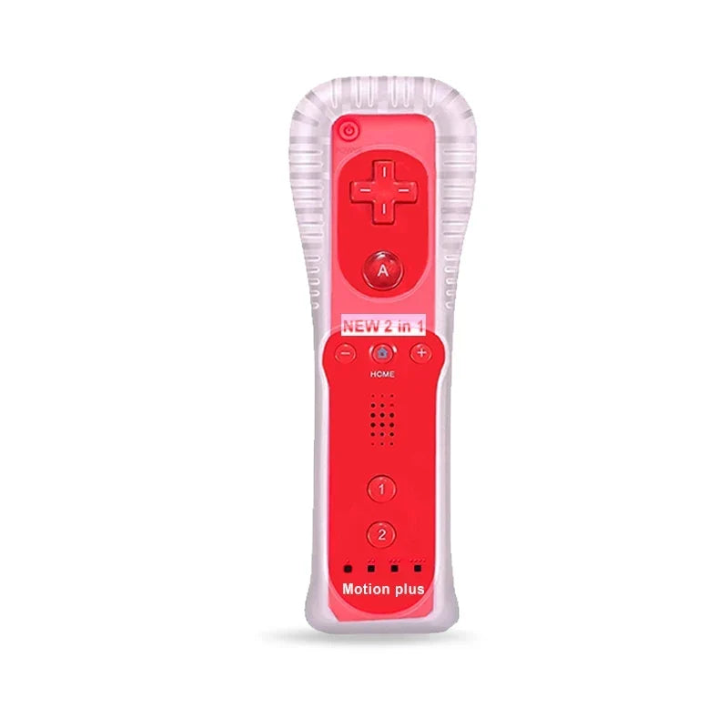 2 in 1 For Nintendo Wii Controller Set Optional Motion Plus Joystick Wireless Remote Gamepad with Silicone Case Video Game