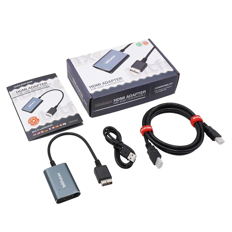 2024 PS2 to HDMI Converter For PS2 PS1 PlayStation 1/2 Game Consoles With RGB to YPbPr Switch