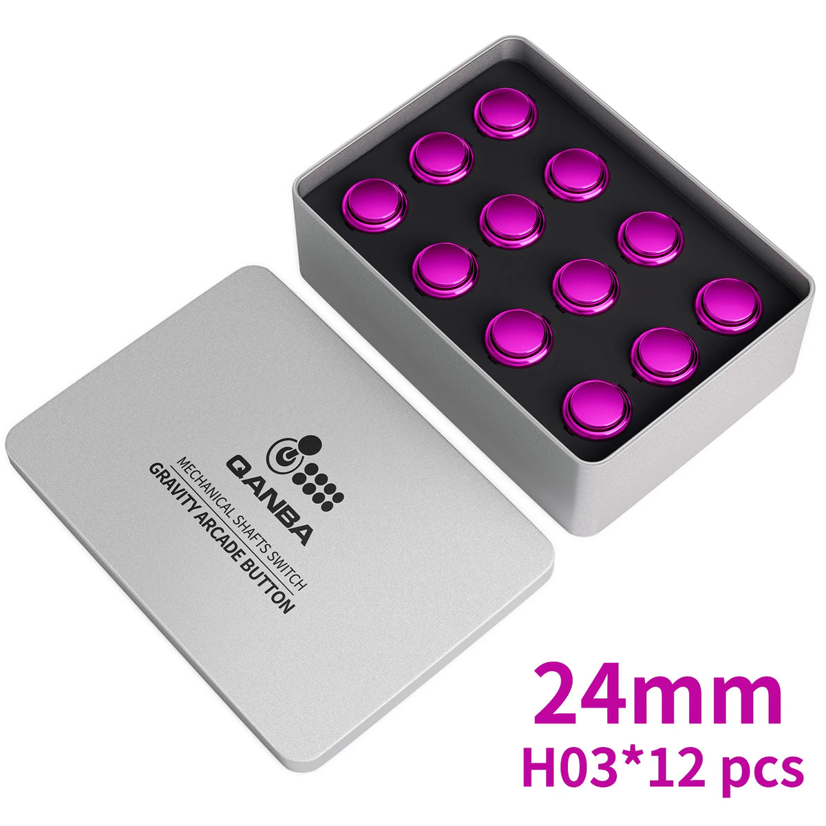 QANBA Gravity KS Arcade Buttons Metallic Color 24mm Mechanical Pushbutton Switch Plated Buttons DIY Parts