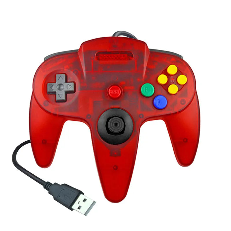 Wired USB Game Controller N64 Shape Gamepad Classic N64 Style Joystick for PC Computer Retro Video Game Playing Plug and Play