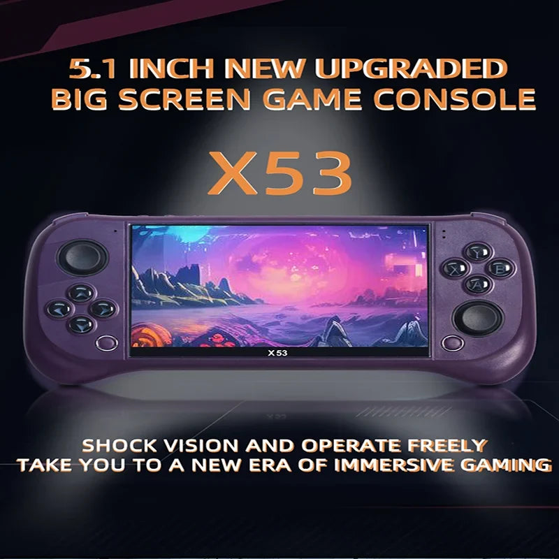 X53 Handheld Game Console, 5.1-Inch HD Screen, Music and Video