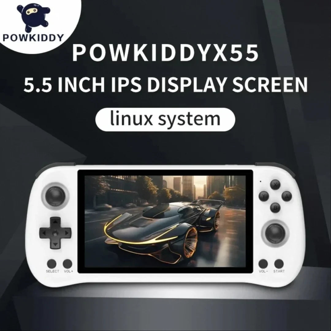 POWKIDDY X55 Retro Handheld Game Console, 5.5-Inch 1280*720 IPS