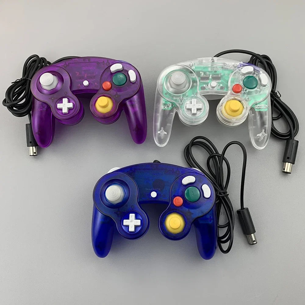 Transparent for GameCube For NGC Gamepad One Button Wired Game Controller Joystick for NGC Game Console