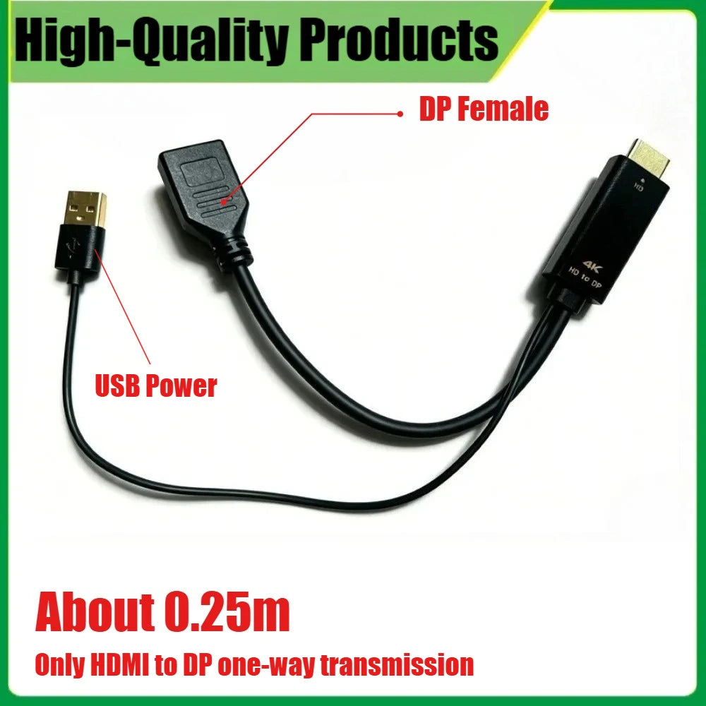 Adapter Cable for PS5, HDMI to DisplayPort, 4K 60Hz