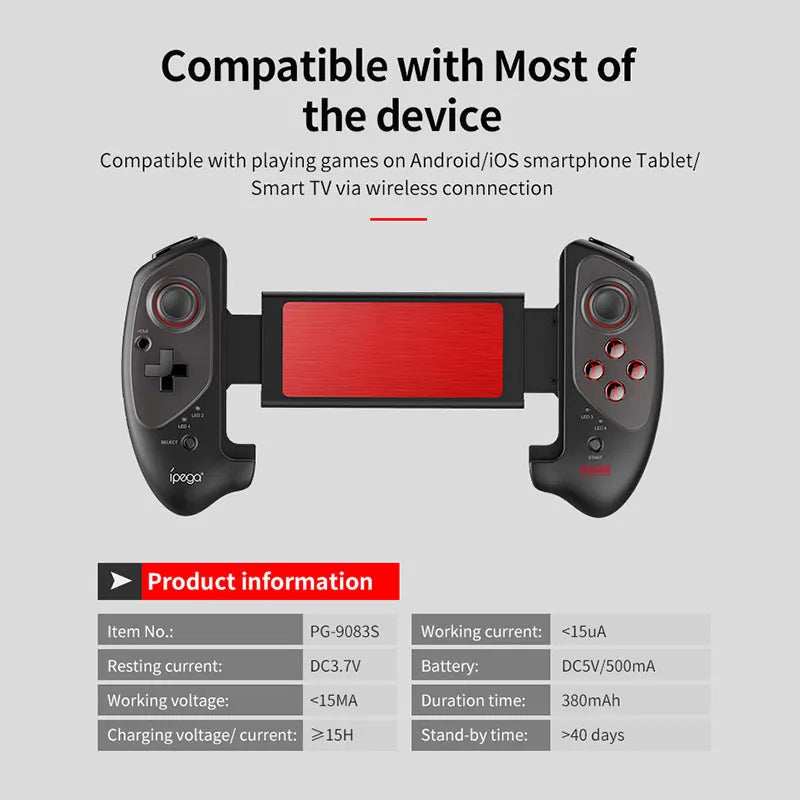 Ipega PG-9083SH Stretchable Bluetooth Gamepad with Hall Joystick