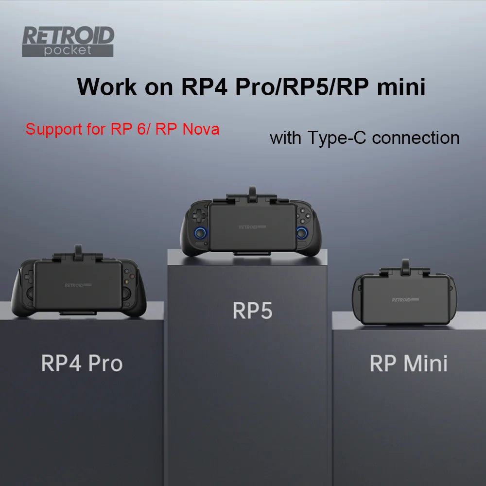Reebolnic Retroid Pocket Dual Screen for RP4 Pro RP5 RP6 RP Nova Handheld Game Console 5.5Inch Touch Screen TypeC Game Console Double Screen