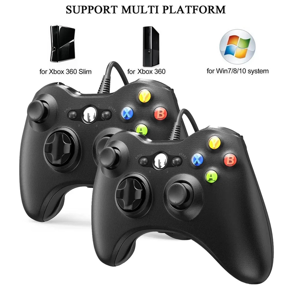 For Xbox 360 /360 Slim USB Wired Controller Console Gamepad Joypad For PC Joystick For 360 Console with Dual-Vibration Turbo