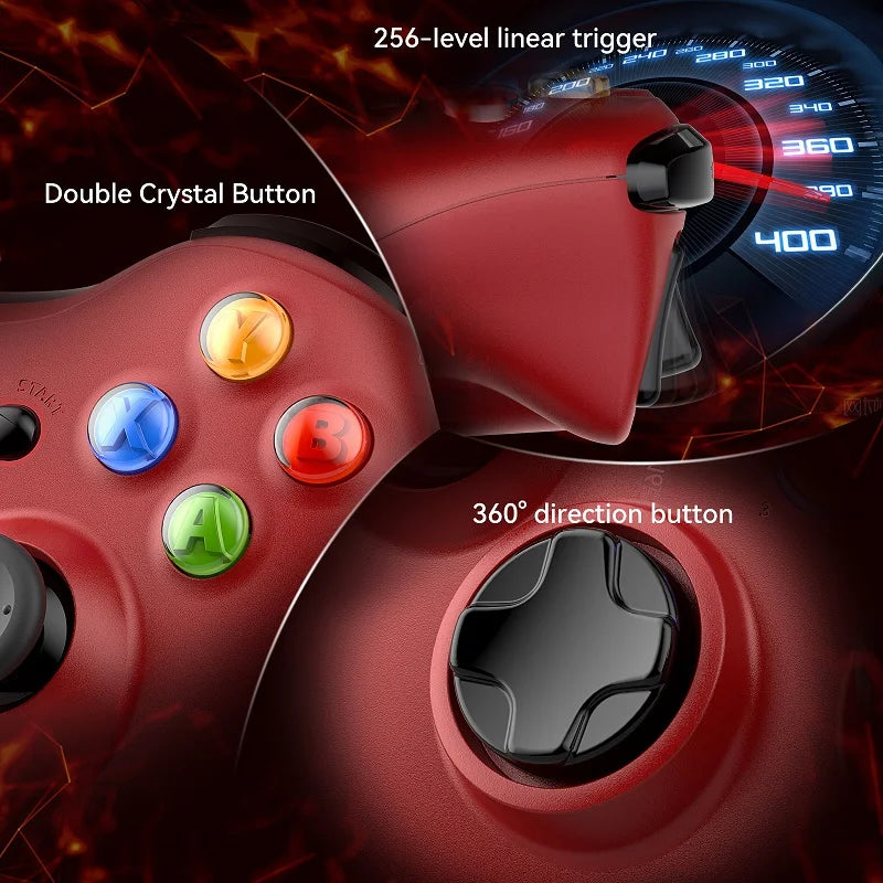 Wireless Gamepad for Xbox 360 / Slim / Windows PC, 6-Axis Gyro