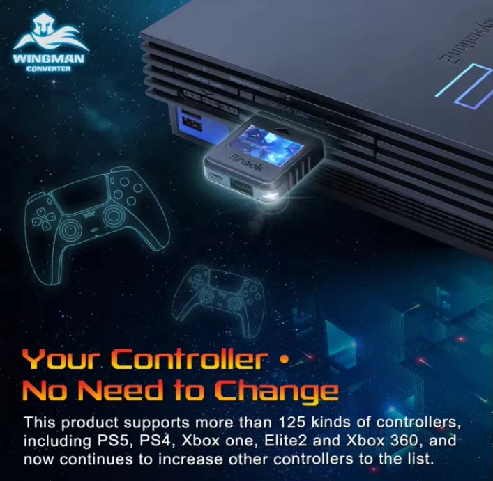 Wingman Brook Converter for Xbox Series, PS5, Switch Pro to PS2