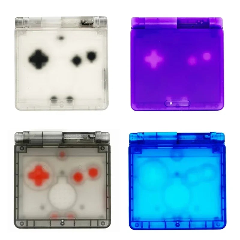 GBA SP Transparent Replacement Shell with Buttons, Full Housing