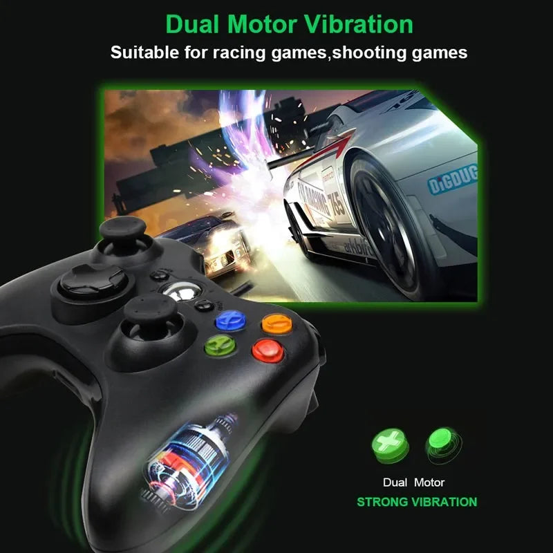 For Xbox 360 /360 Slim USB Wired Controller Console Gamepad Joypad For PC Joystick For 360 Console with Dual-Vibration Turbo