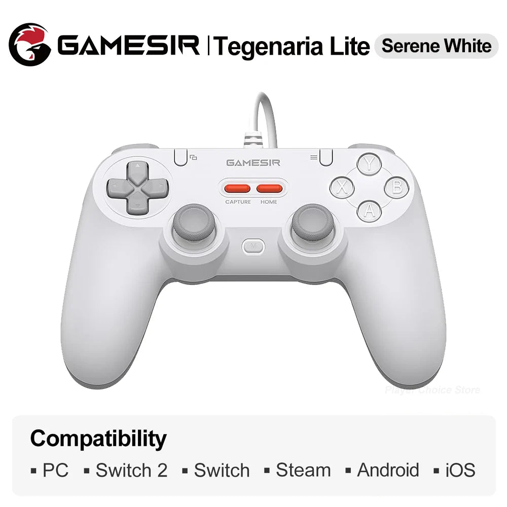 GameSir Retro Wired Gamepads for PC Steam Switch 2/1 Controller Tegenaria Lite Controle Hall Effect Stick 1000Hz Polling Rate