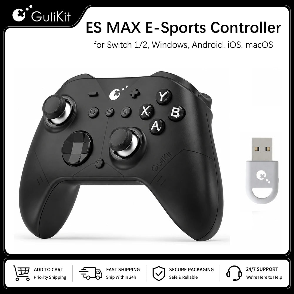 GuliKit ES MAX Wireless Controller for Switch, Switch 2, PC