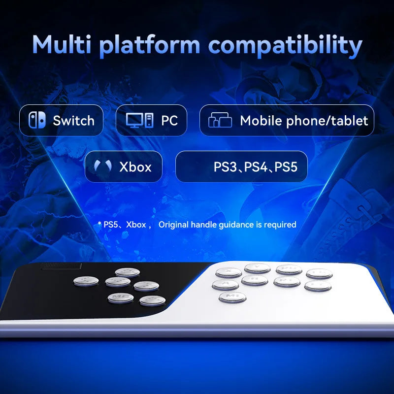 Leverless Hitbox Arcade Fighting Controller NS Xbox PS5 PC Switch Compatible Button Gamepad for Fighting Games