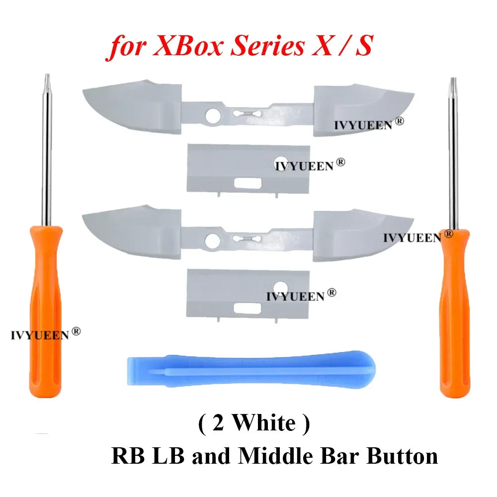 IVYUEEN 2 Sets RB LB Bumpers Buttons for Microsoft XBox Series X S Controller Trigger Button Middle Holder with Screwdriver Tool