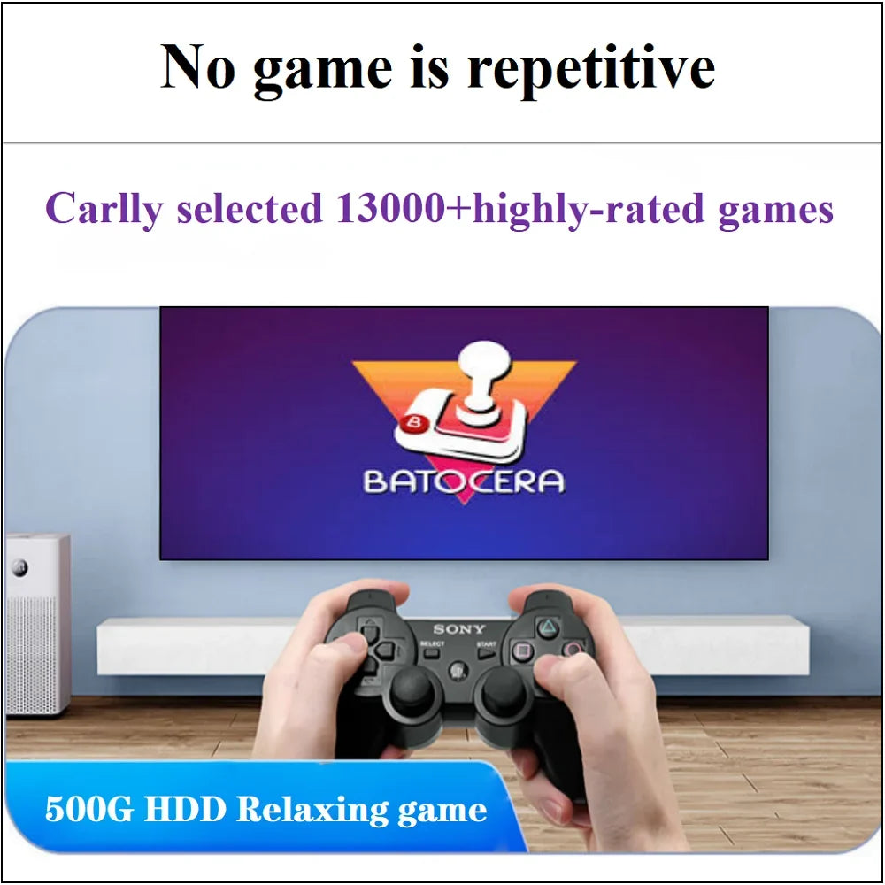 500G Batocera 40 HDD for Windows PC, 13000+ Games, PS2/PS3 Emulators