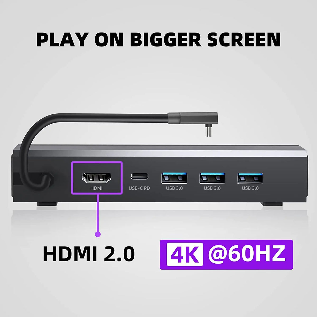 USB Type-C Docking Station for Steam Deck 4k60hz USB3.0 PD60W Charging 1000M Ethernet Dock Station For Gaming Deck PC