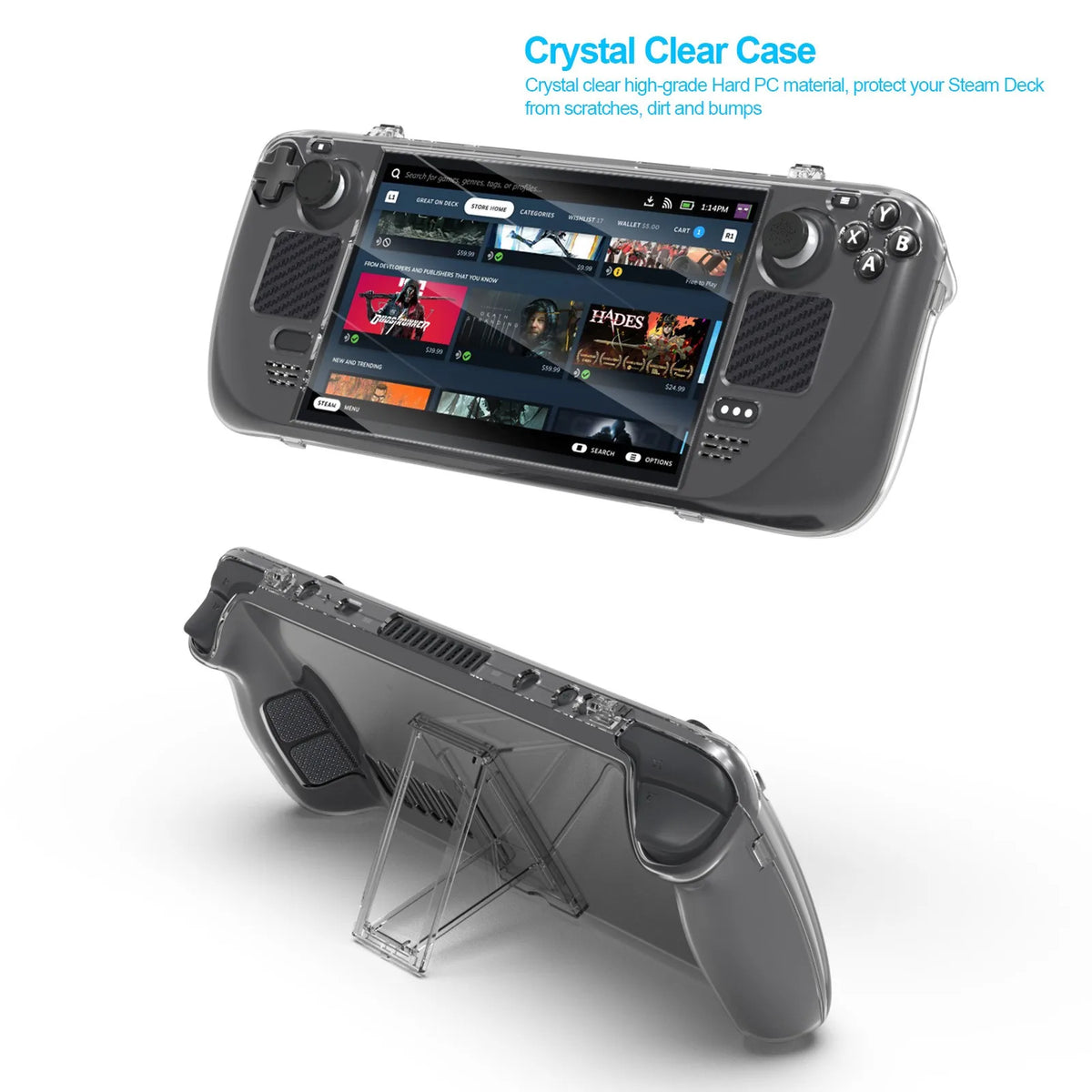 Steam Deck 19-in-1 Crystal Case Set with Screen Film and Bag
