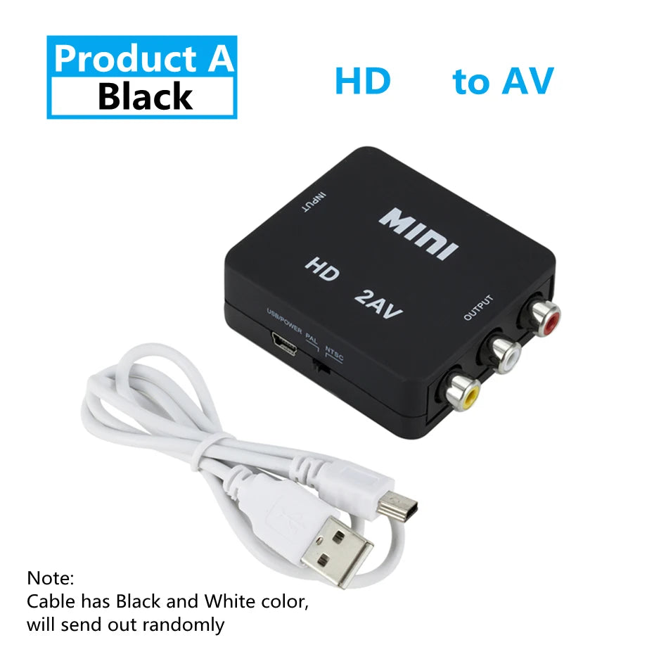 HDMI-compatible To AV or AV To HDMI-compatible RCA Adapter Converter Box 1080P RCA AV CVSB LR Video Composite AV Scaler Converter For Projector PC HDTV
