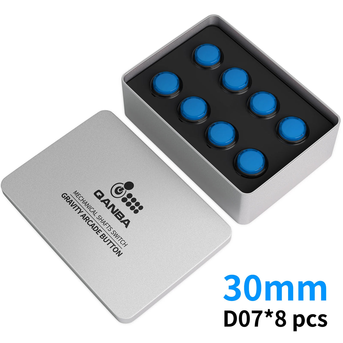 QANBA Gravity KS Arcade Buttons Mechanical Shafts Silent Pushbutton 30mm 24mm Snap-In Arcade Sticks DIY Parts (Boxed）