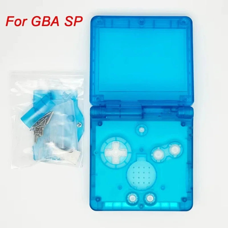 GBA SP Transparent Replacement Shell with Buttons, Full Housing