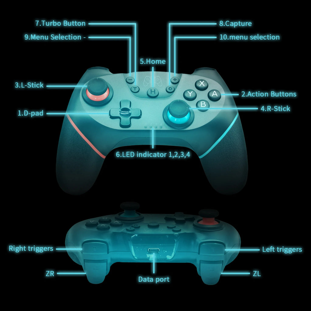 Bluetooth Wireless Gamepad for Switch/OLED/Lite & PC