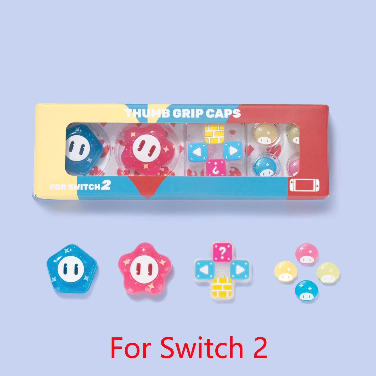 Joy-Con Cover for Nintendo Switch 2/OLED, Bling Mushroom Star