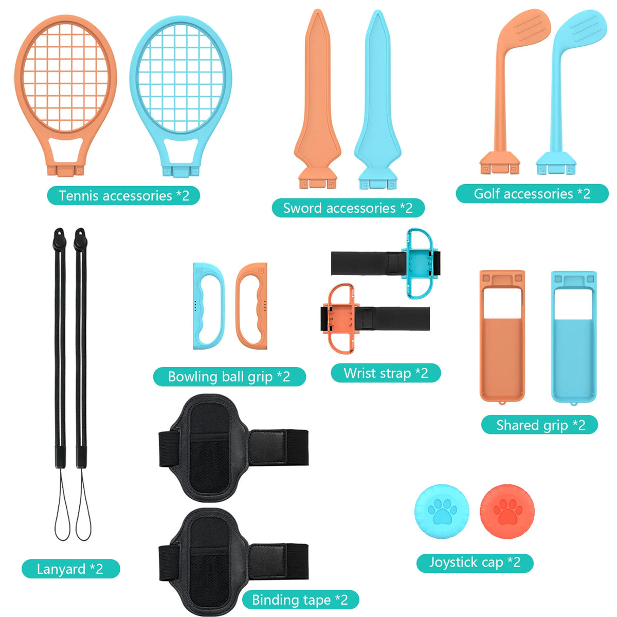 18 in 1 Sports Kit for Nintendo Switch 2 Joy-Con, Golf & Tennis