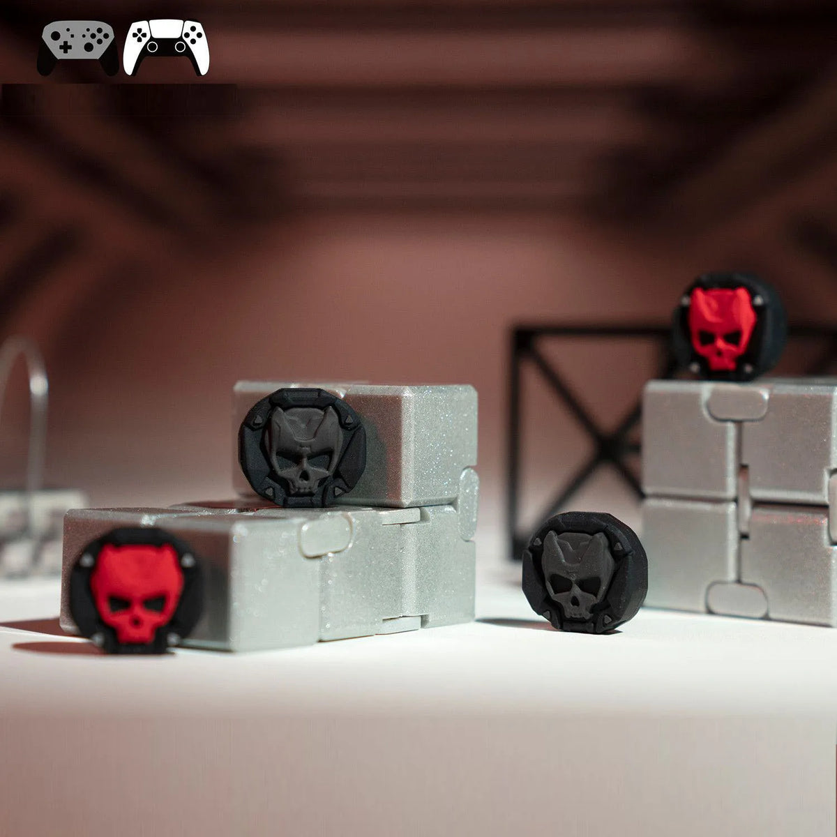 PS5 PS4 Skull Silicone Thumb Grip Caps, Xbox, Switch Pro
