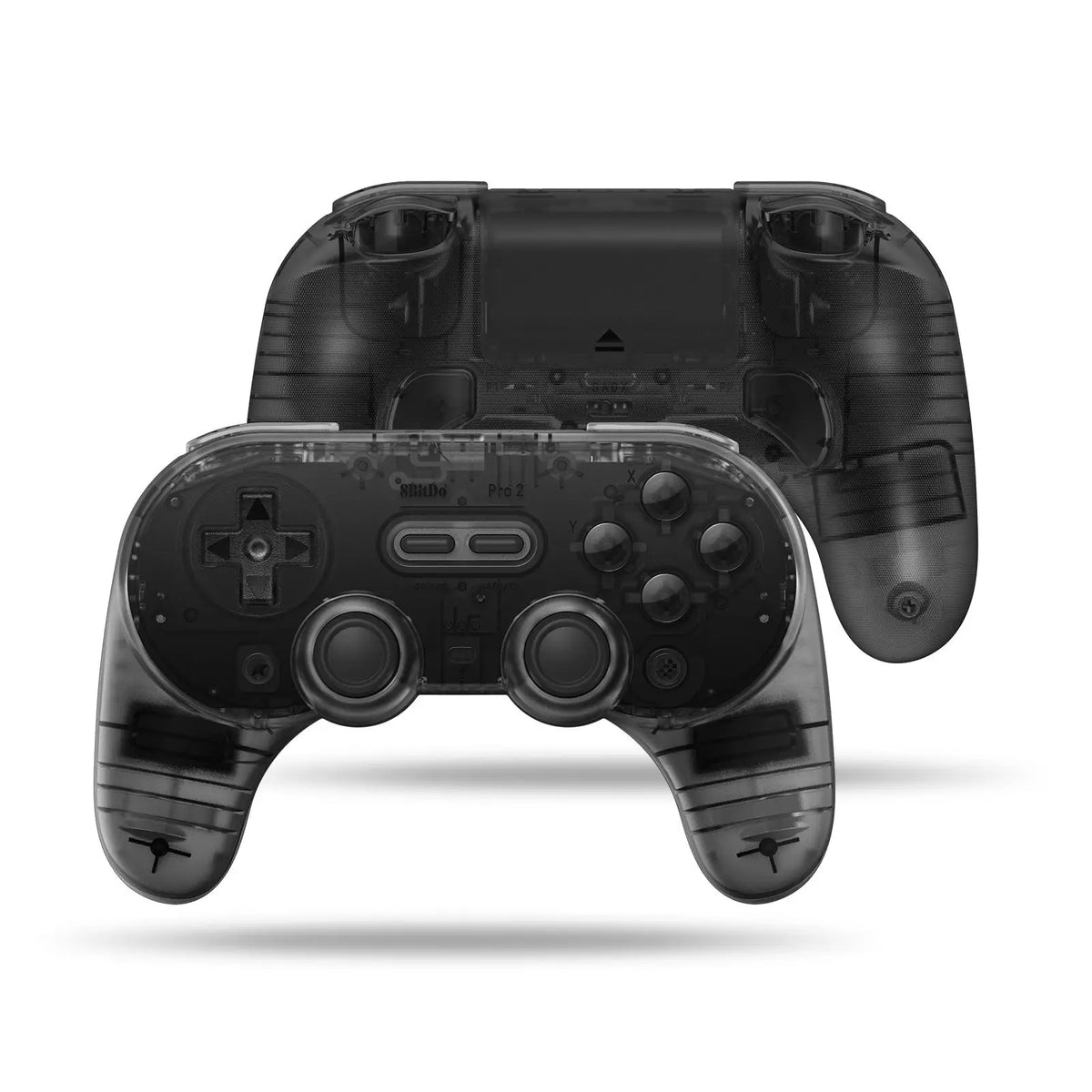 8BitDo Pro 2 Bluetooth Controller Gamepad Handle for Nintendo Switch 2, PC, Mac Transparent Black Edition)