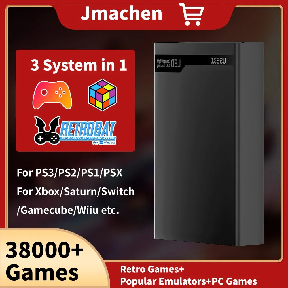 Popular Emulators Game Consoles&Game Hard Drive With 38000+ Games For PS3/PS2/Xbox/Saturn/Switch/Gamecube Plug&Play for WIN PC