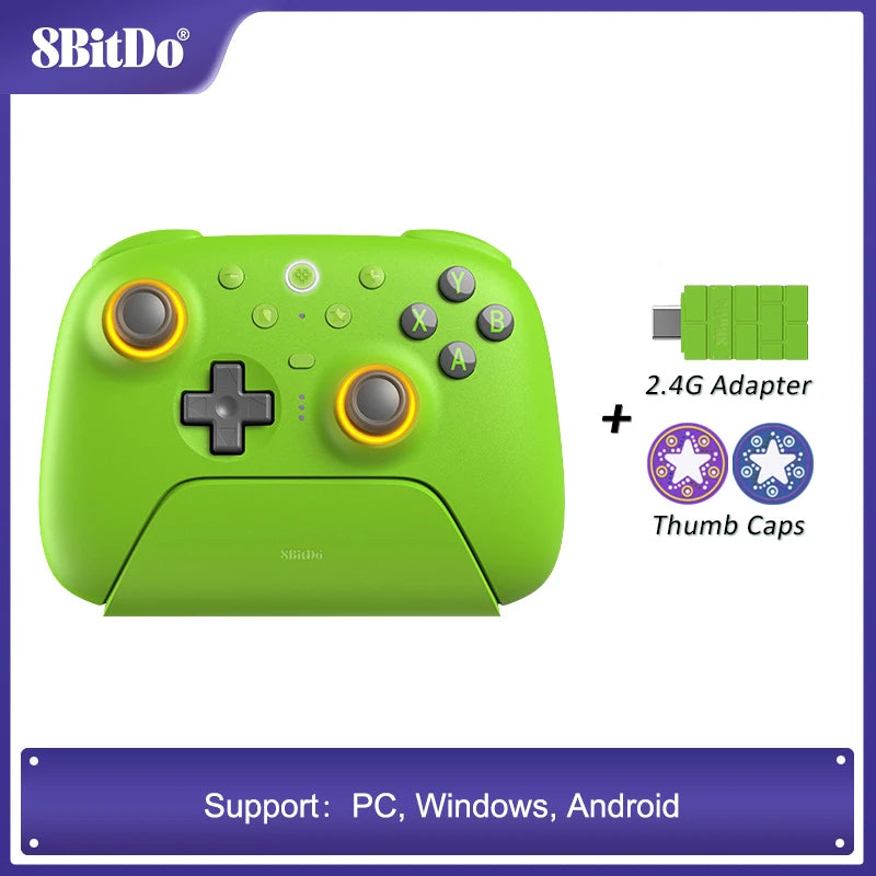 8BitDo Ultimate 2 Wireless Gaming Controller for PC Windows 10, 11 Android TMR Joystick & Switchable Triggers with Charging Dock