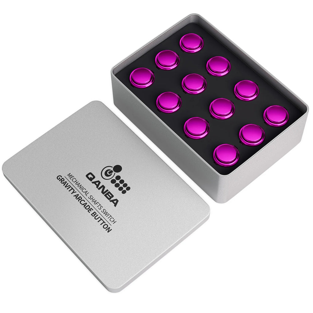 QANBA Gravity KS Arcade Buttons Metallic Color 24mm Mechanical Pushbutton Switch Plated Buttons DIY Parts