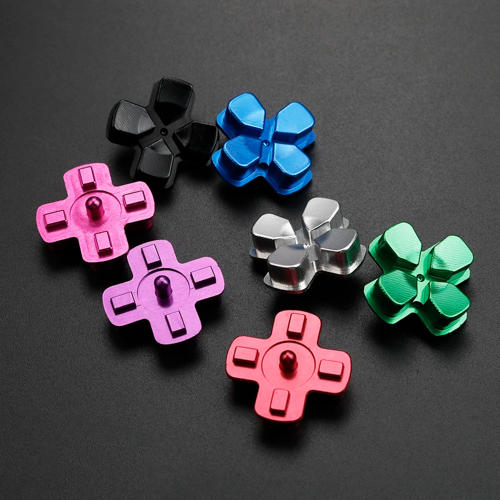 PS4 Thumb Grip Metal Thumb Grips Aluminum Replacement ABXY Bullet Buttons Thumbsticks Chrome D-pad for PS4 SLIM PRO Controller